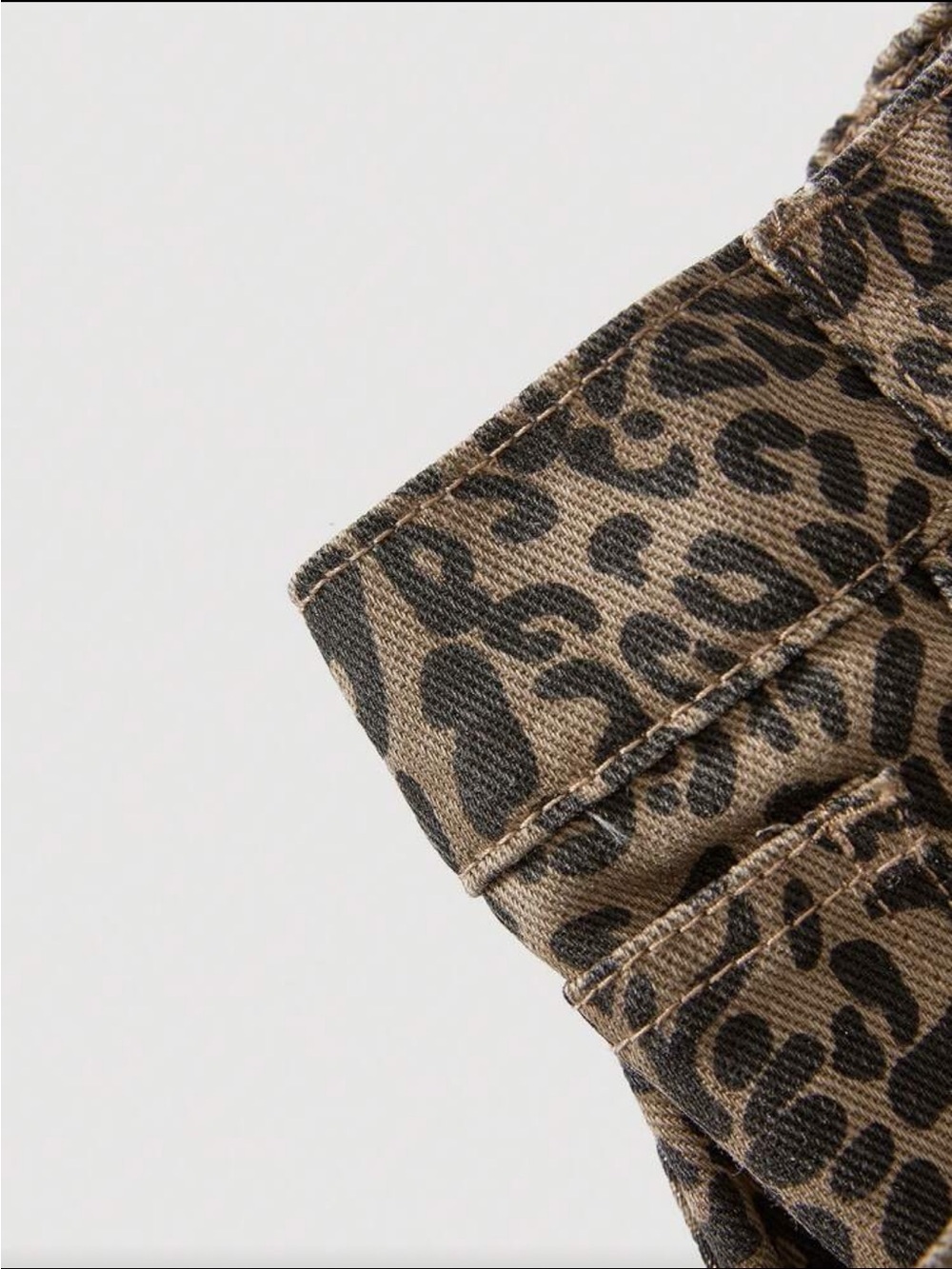 Petite Wide Leg Leopard Print Pants - Brown/Black - Picture 8 of 8
